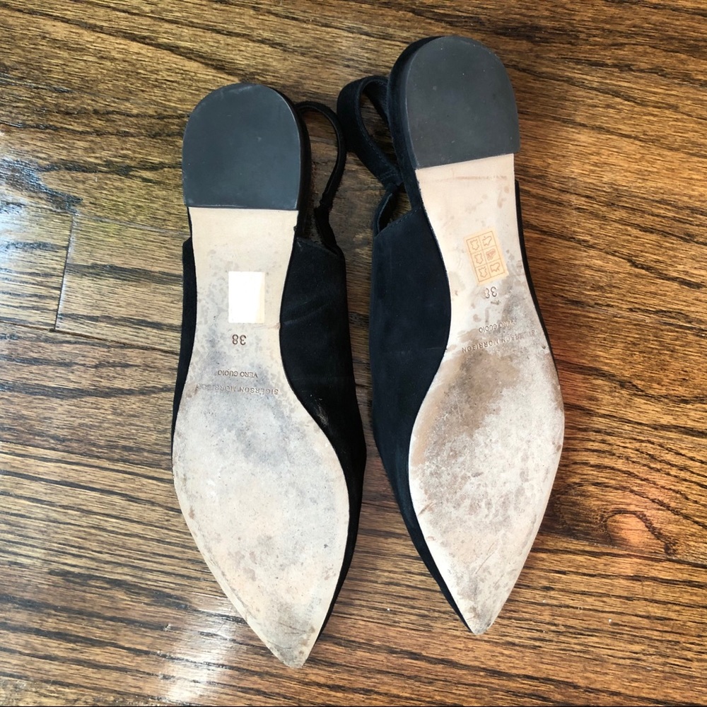 Sigerson Morrison Suede Slingback Pointed Flats - Picture 7 of 8